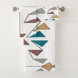 Southwestern Oblique Triangle Pattern Design Bath Towel Set