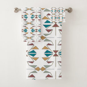 Southwestern Oblique Triangle Pattern Design Bath Towel Set