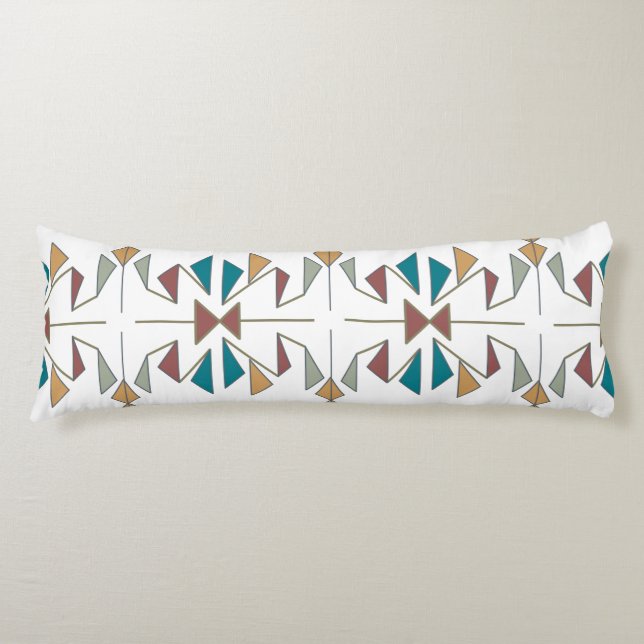 Southwestern Oblique Triangle Pattern Design Body Pillow (Front)