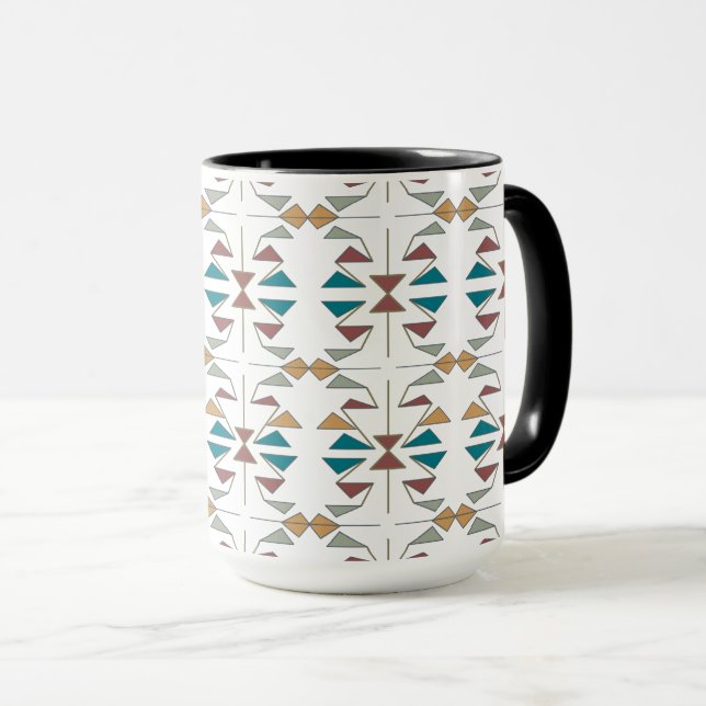 Southwestern Oblique Triangle Pattern Design Mug (Front Right)
