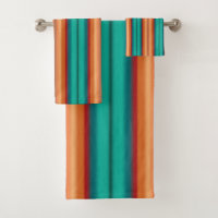 Southwestern Orange Red Turquoise Rainbow Stripes