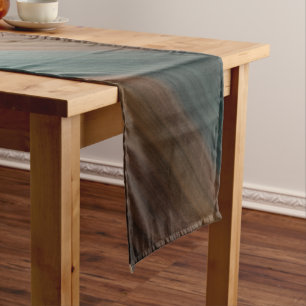 Southwestern Painted Desert Faux Wood Short Table Runner