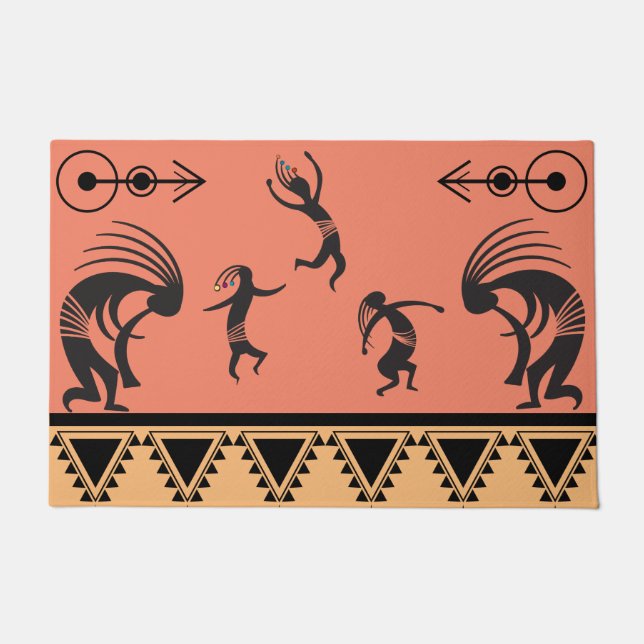 Southwestern Party Dancing Kokopelli Doormat (Front)