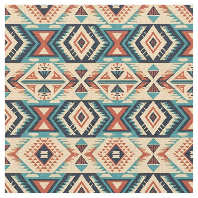 Southwestern Pattern-Bold Tribal Geometric Fabric (Close Up)
