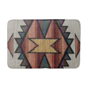 Southwestern pattern fun bath mat