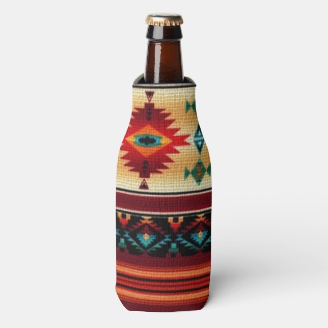 Southwestern pattern fun bottle cooler (Bottle Front)