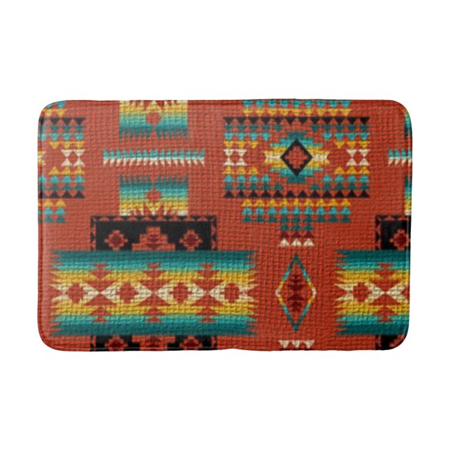 Southwestern pattern fun medium bathmat (Front)