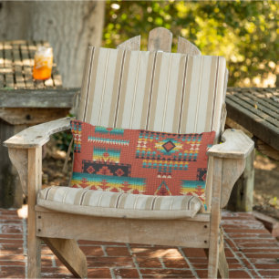 Southwestern pattern outdoor throw pillow