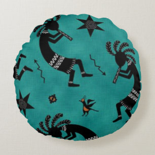 Southwestern pattern round throw pillow