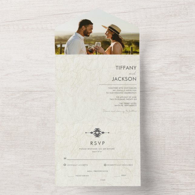 Southwestern Photo Wedding All In One Invitation (Inside)