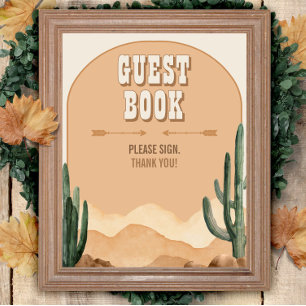 Southwestern Rustic Desert Cactus Guest Book