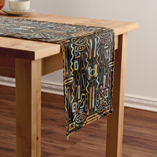 Southwestern Scratch Art Pattern  Short Table Runner (In Situ)