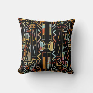 Southwestern Scratch Art Pattern Throw Pillow