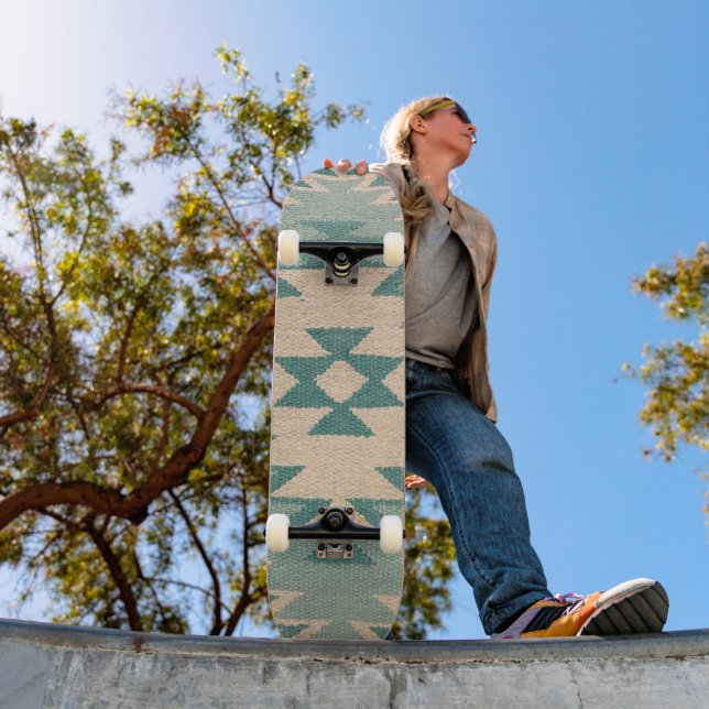 Southwestern Skateboard Deck, Navajo Aqua  (Outdoor 1)