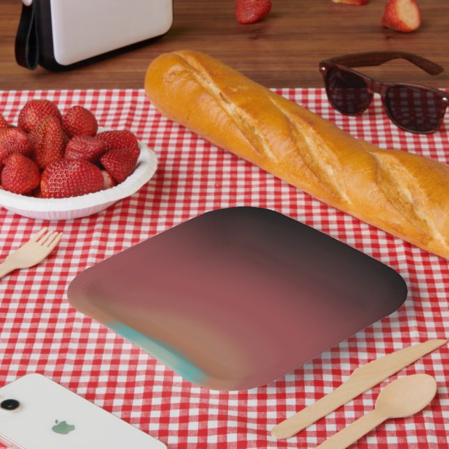 Southwestern Southwest Desert Rainbow Art Design Paper Plate (Picnic)