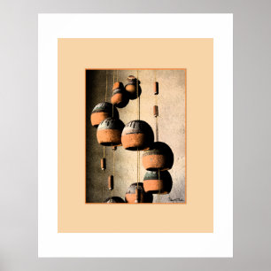 Southwestern Spiralled Clay Wind Chimes Still Life Poster