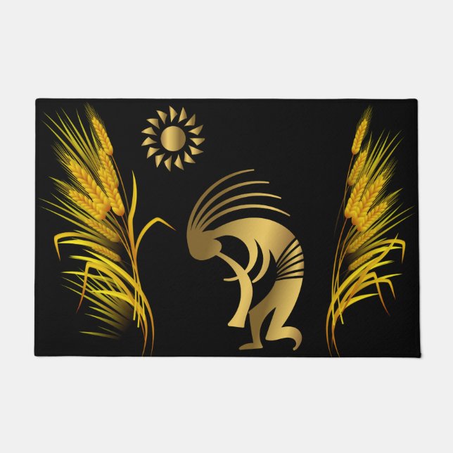 Southwestern Springtime Kokopelli Doormat (Front)