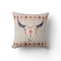 Southwestern Steer Skull and Tribal Pattern