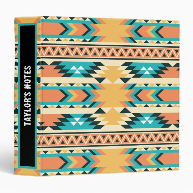 Southwestern Style Boho Pattern Binder (Front/Spine)