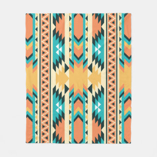Southwestern Style Boho Pattern Fleece Blanket