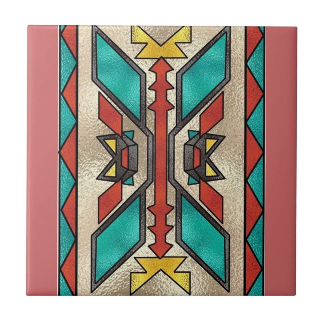 Southwestern style ceramic tile (Front)