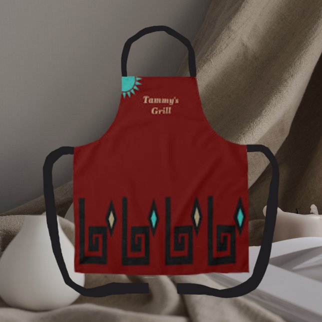 Southwestern Style Deep Chili Red Company Apron (Creator Uploaded)