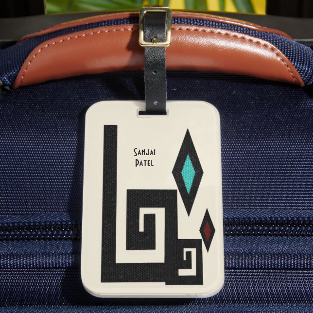 Southwestern Style Geometric Luggage Tag (Front Insitu 2)