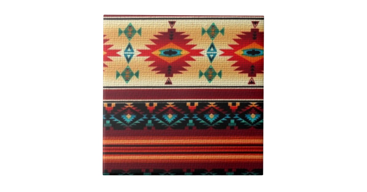 Southwestern Style Pattern Tile Zazzleca 
