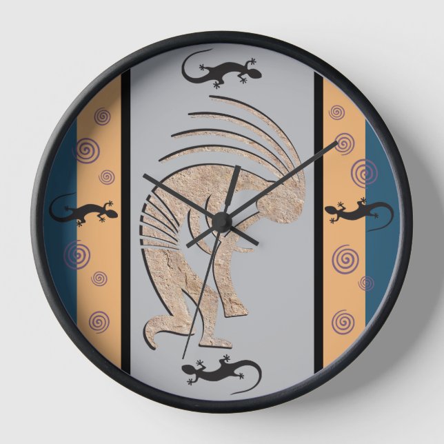 Southwestern Sun Kokopelli  Clock (Front)