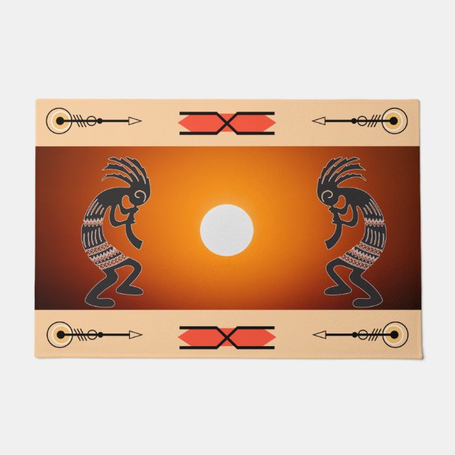Southwestern Sun Kokopelli Doormat (Front)