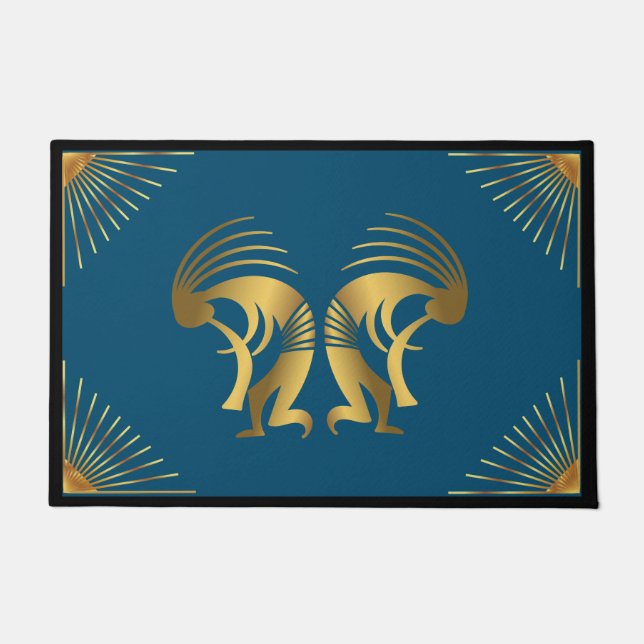 Southwestern Sun Kokopelli Doormat (Front)