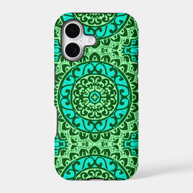 Southwestern Sun Mandala Batik, Lime Green (Back)