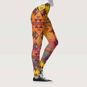 Southwestern Sunset Boho Style  Leggings