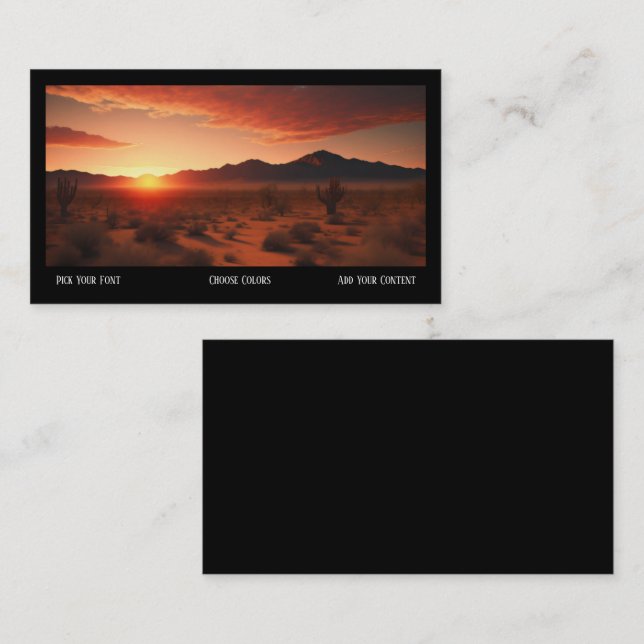 Southwestern Sunset Desert Business Card (Front/Back)