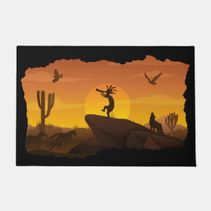 Southwestern Sunset Kokopelli Doormat