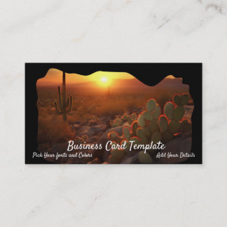 Southwestern Sunset Saguaro National Park Business Card