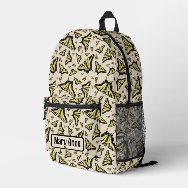 Southwestern Swallowtail Butterfly Personalized Printed Backpack (Back Corner Right)