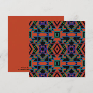 Southwestern Symmetrical Tiled Pattern Line Art Card