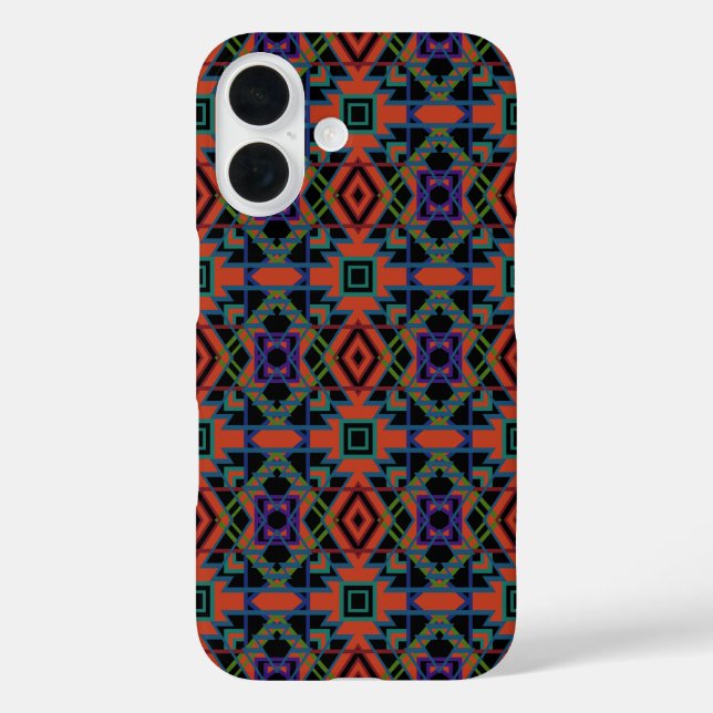 Southwestern Symmetrical Tiled Pattern Line Art Case-Mate iPhone Case (Back)