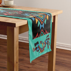 Southwestern Teal Black Kokopelli table cloth