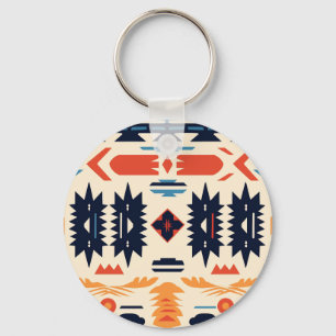 Southwestern Tribal Aztec Geometric Boho Keychain