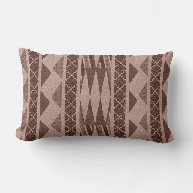 Southwestern Tribal Aztec Pattern Lumbar Pillow (Front)