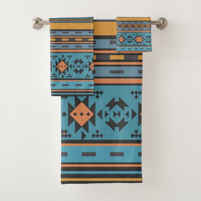 Southwestern Tribal Bath Towel Set (Insitu)