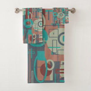 Southwestern Tribal Geometric Shapes Abstract Art Bath Towel Set