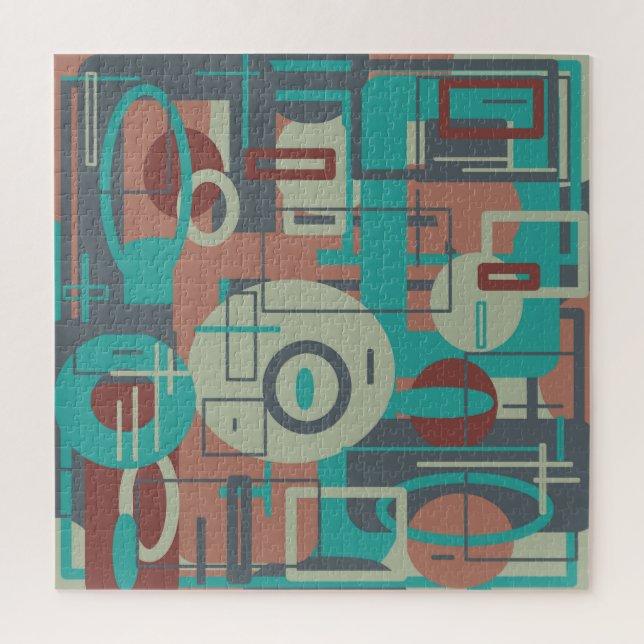 Southwestern Tribal Geometric Shapes Abstract Art Jigsaw Puzzle (Vertical)