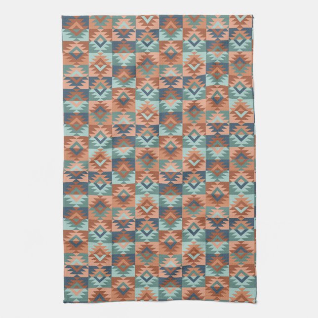 Southwestern Tribal Inspired Kitchen Towel (Vertical)