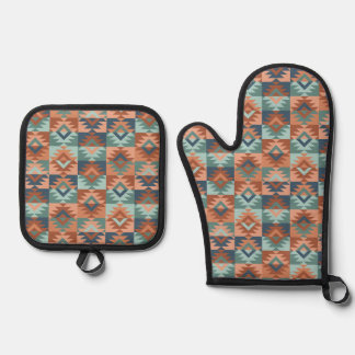 Southwestern Tribal Inspired Oven Mitt & Pot Holder Set