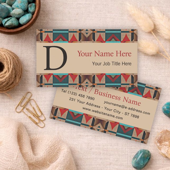 Southwestern Tribal Pattern Inspired Custom Business Card (Creator Uploaded)