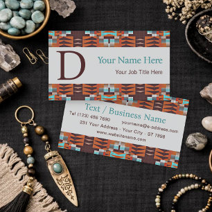 Southwestern Tribal Pattern Inspired Custom Business Card