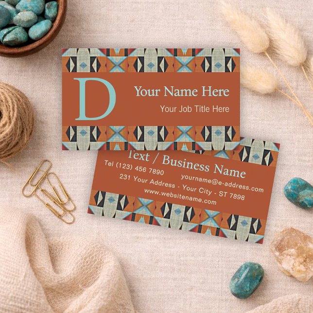 Southwestern Tribal Pattern Inspired Custom Business Card (Creator Uploaded)